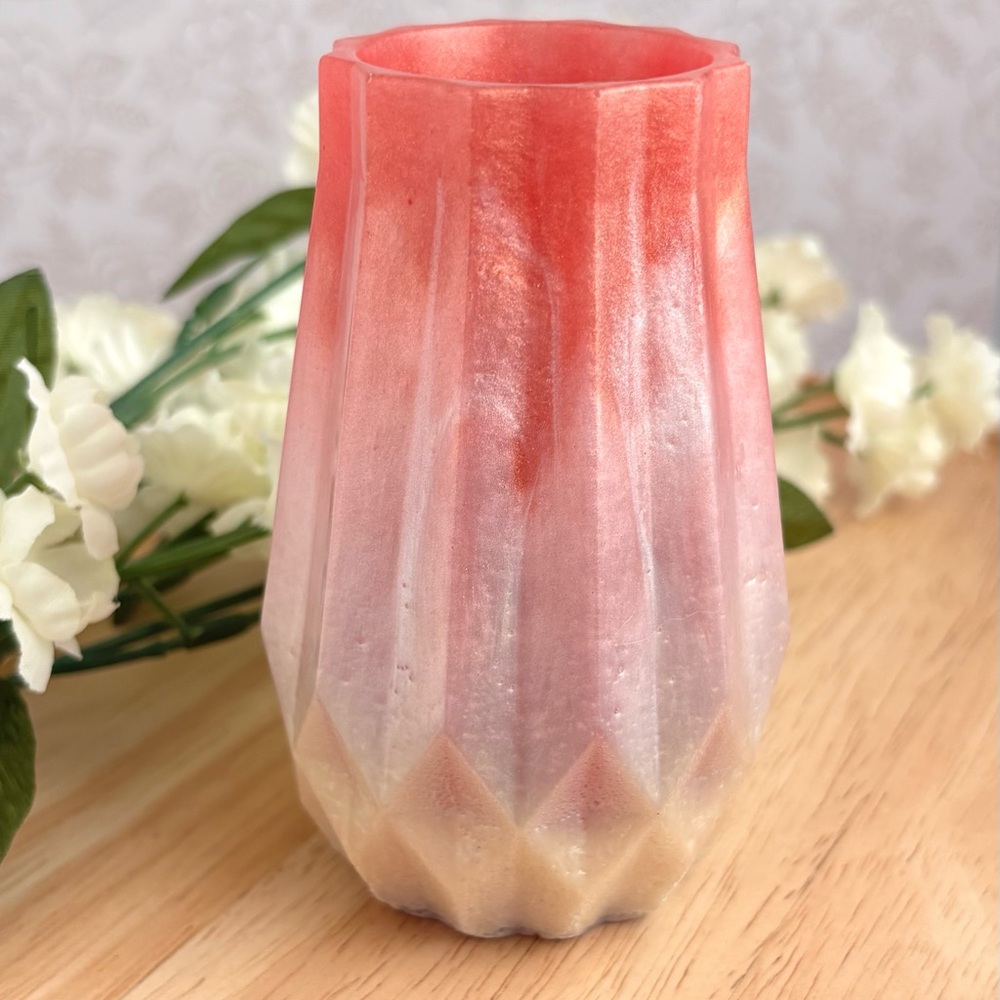 Ombre Rose Gold Resin Vase